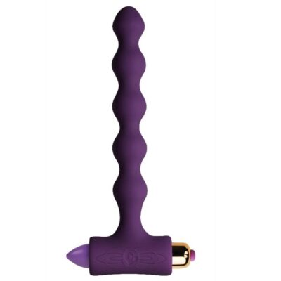 ROCKS-OFF - PLUG ANAL AVEC VIBRATION ET PERLES RIVERLES PETITE SENSATIONS -