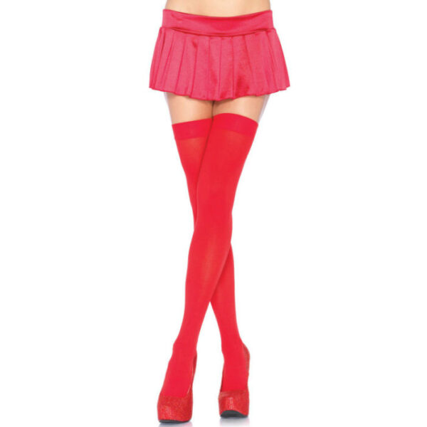 LEG AVENUE - CUISSES HAUTES EN NYLON ROUGE -