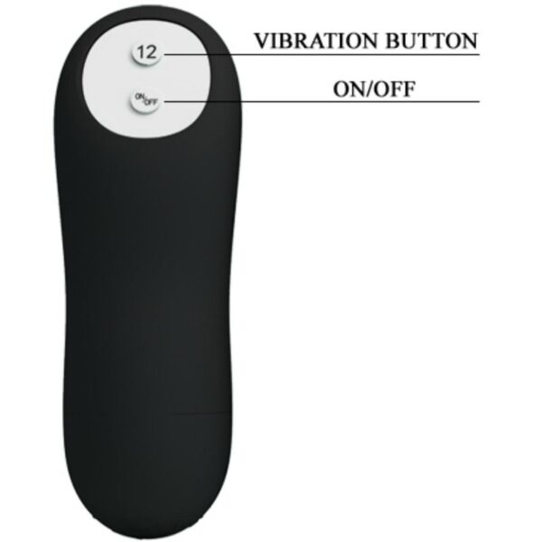PRETTY LOVE - PLUG ANAL EN SILICONE FORME PÉNIS ET 12 MODES DE VIBRATION NOIR - – Image 5