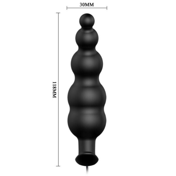PRETTY LOVE - PLUG ANAL SILICONE EXTRA STIMULATION ET 12 MODES DE VIBRATION NOIR - – Image 5