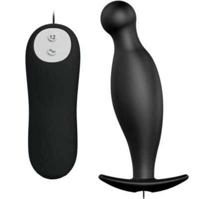 PRETTY LOVE - PLUG ANAL EN SILICONE 12 MODES DE VIBRATION NOIR -
