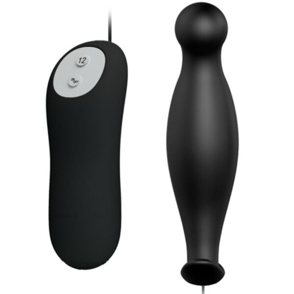 PRETTY LOVE - PLUG ANAL EN SILICONE 12 MODES DE VIBRATION NOIR - – Image 2