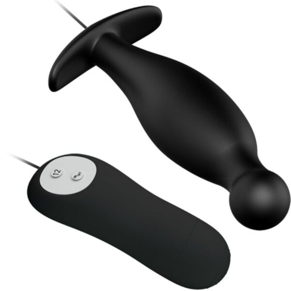 PRETTY LOVE - PLUG ANAL EN SILICONE 12 MODES DE VIBRATION NOIR - – Image 3