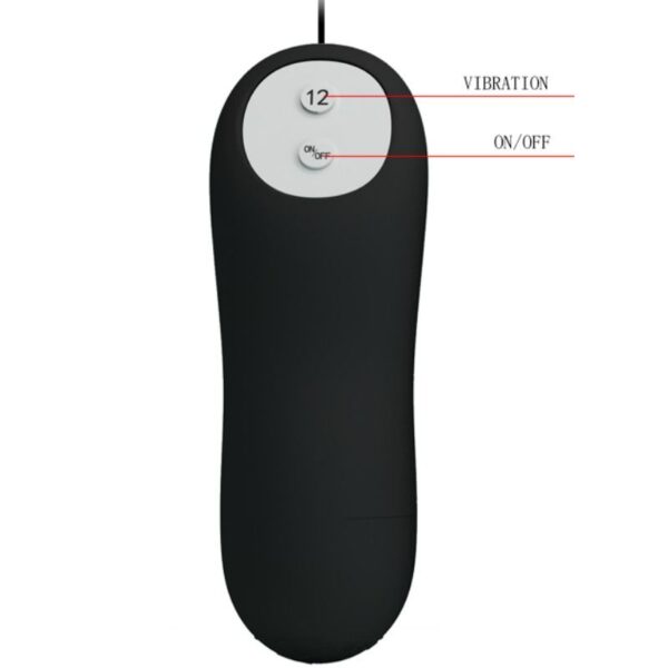 PRETTY LOVE - PLUG ANAL EN SILICONE 12 MODES DE VIBRATION NOIR - – Image 5