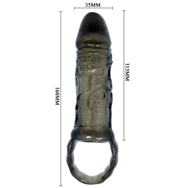 BAILE - GAINE DEXTENSION DE PÉNIS AVEC SANGLE POUR TESTICULES 11.5 CM - – Image 6