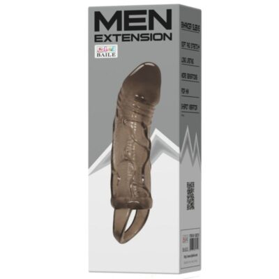 BAILE - HOUSSE DEXTENSION DE PÉNIS AVEC SANGLE POUR TESTICULES NOIR 13.5 CM -