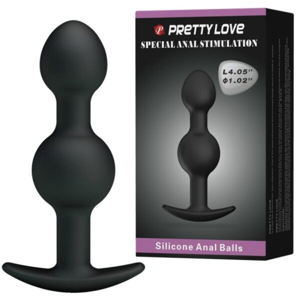 PRETTY LOVE - BALLES ANAL EN SILICONE SPÉCIALE STIMULATION 10.3 CM NOIRES - – Image 2