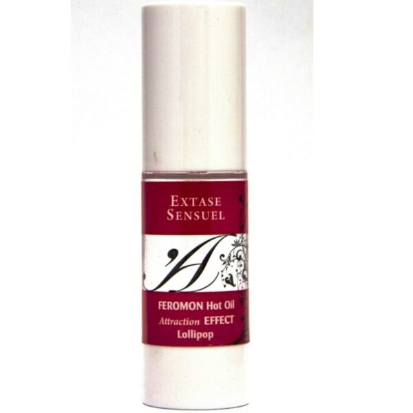 EXTASE SENSUAL - HUILE DE MASSAGE EFFET CHAUFFANT AUX PHÉROMONES SUCETTES 30 ML - – Image 3