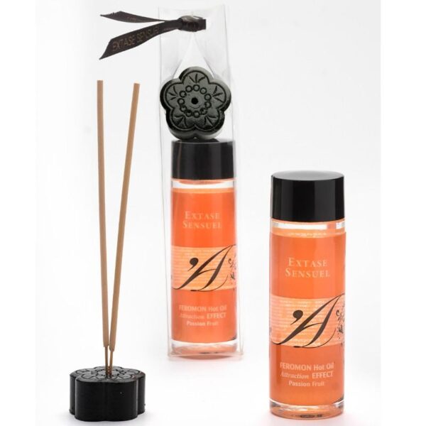EXTASE SENSUAL - HUILE DE MASSAGE EFFET THERMIQUE AUX PHÉROMONES DE FRUITS DE LA PASSION 100 ML - – Image 2