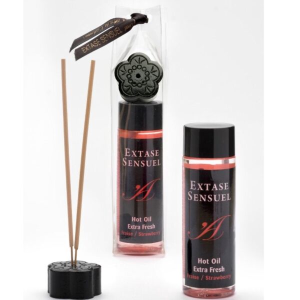 EXTASE SENSUAL - HUILE DE MASSAGE EFFET FRAISE EXTRA FRAÎCHE 100 ML - – Image 2