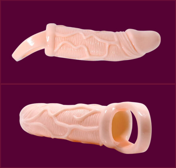 BAILE - GAINE DEXTENSION DE PÉNIS AVEC VIBRATION ET SANGLE POUR TESTICULES 13.5 CM - – Image 3