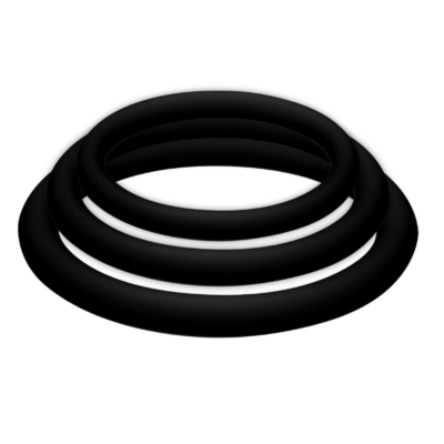JOYDIVISION POTENZDUO - PLUS LOT DE 3 ANNEAUX NOIR - S, M, L -
