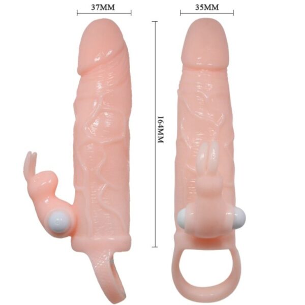 BAILE - COUVERCLE DE PÉNIS BRAVE MAN AVEC CHAIR DE LAPIN ET DOUBLE MOTEUR 16.5 CM - – Image 5