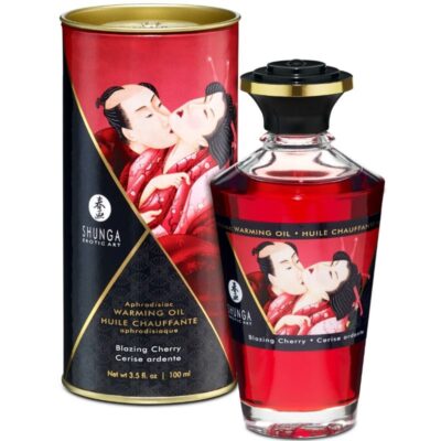 SHUNGA - HUILE DE MASSAGE EFFET CHALEUR SAVEUR INTENSE DE CERISE 100 ML -