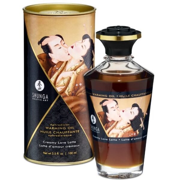 SHUNGA - HUILE DE MASSAGE À EFFET CHALEUR SAVEUR CREAMY LOVE LATTE 100 ML -