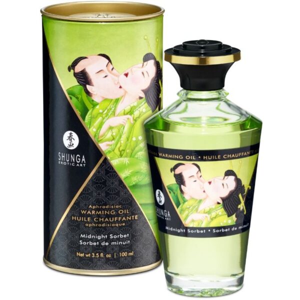 SHUNGA - HUILE DE MASSAGE À EFFET CHALEUR SAVEUR SORBT DE MINUIT 100 ML -