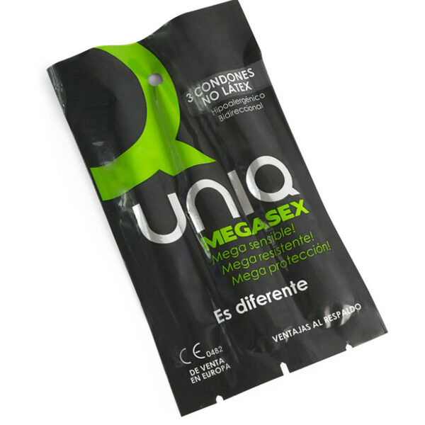 UNIQ - MEGASEX LATEX FREE SENSITIVE CONDOMS 3 UNITS -