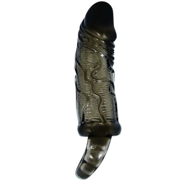 BAILE - HOUSSE DEXTENSION DE PÉNIS AVEC SANGLE POUR TESTICULES NOIR 13.5 CM - – Image 2