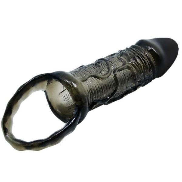 BAILE - HOUSSE DEXTENSION DE PÉNIS AVEC SANGLE POUR TESTICULES NOIR 13.5 CM - – Image 3