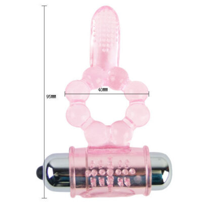 BAILE - ANNEAU SILICONE 10 RYTHMES DE LANGUE AVEC VIBRATION ROSE -