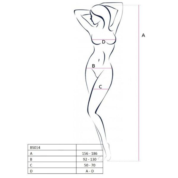 PASSION - FEMME BS014 BODYSTOCKING ROUGE TAILLE UNIQUE - – Image 2