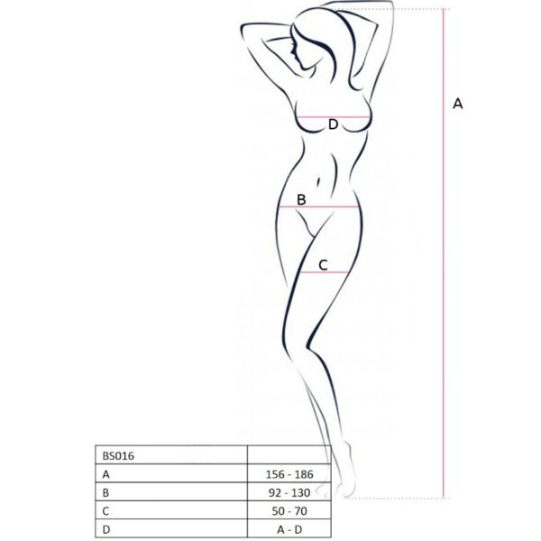 PASSION - FEMME BS016 BODYSTOCKING NOIR TAILLE UNIQUE - – Image 3