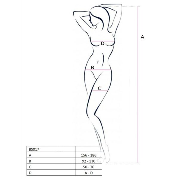 PASSION - FEMME BS017 BODYSTOCKING BLANC TAILLE UNIQUE - – Image 2