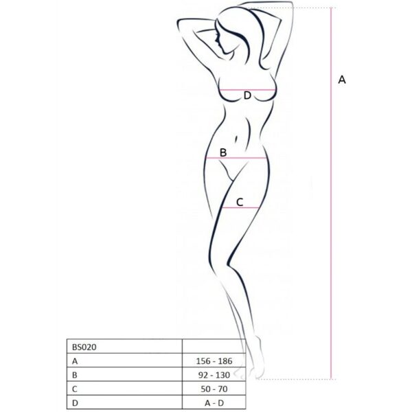 PASSION - FEMME BS020 BODYSTOCKING BLANC TAILLE UNIQUE - – Image 2