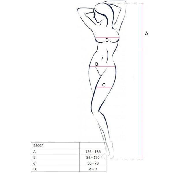 PASSION - FEMME BS024 BODYSTOCKING NOIR TAILLE UNIQUE - – Image 3