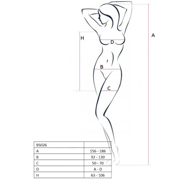 PASSION - FEMME BS026 BODYSTOCKING STYLE ROBE NOIR TAILLE UNIQUE - – Image 3