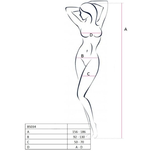 PASSION - FEMME BS034 BODYSTOCKING NOIR TAILLE UNIQUE - – Image 3