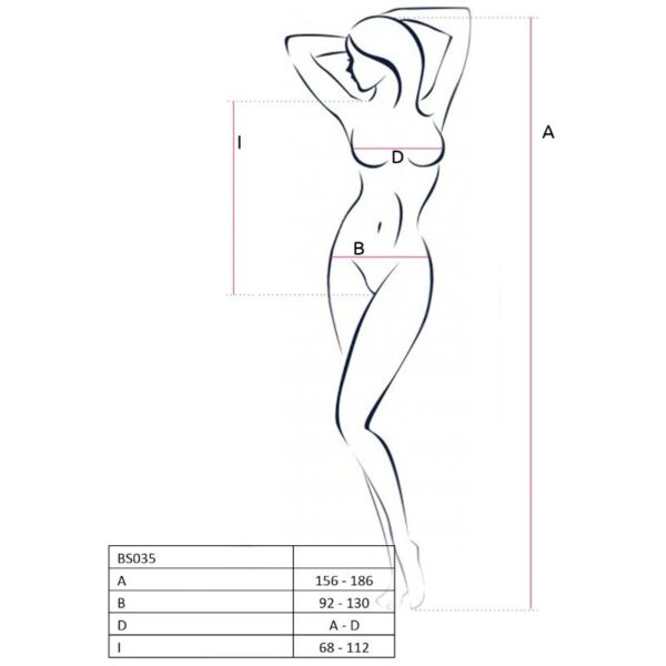 PASSION - FEMME BS035 BODYSTOCKING NOIR TAILLE UNIQUE - – Image 3