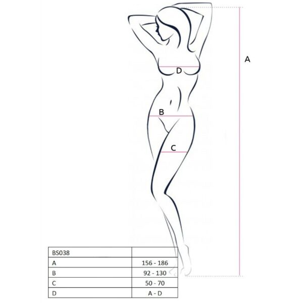 PASSION - FEMME BS038 BODYSTOCKING ROUGE TAILLE UNIQUE - – Image 2