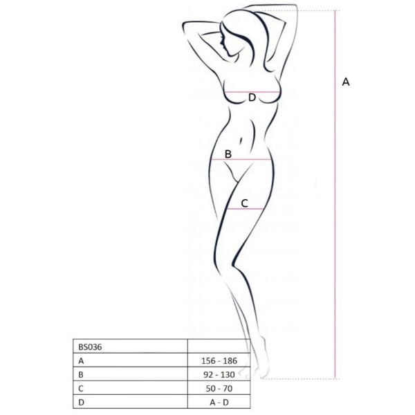 PASSION - FEMME BS036 BODYSTOCKING NOIR TAILLE UNIQUE - – Image 3
