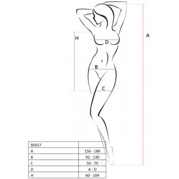 PASSION - FEMME BS027 BODYSTOCKING STYLE ROBE NOIR TAILLE UNIQUE - – Image 3