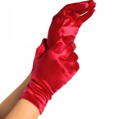 LEG AVENUE - GANTS SATIN ROUGE -