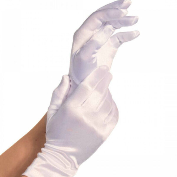 LEG AVENUE - GANTS SATIN BLANCS -