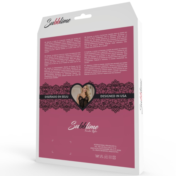 SUBBLIME - CHEMISE GARTER CEINTURE AVEC NOEUD ROSE S / M - – Image 4