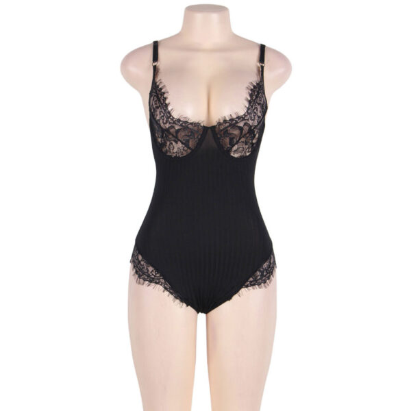 SUBBLIME - QUEEN PLUS TEDDY AVEC CLAIRS ET FRANGES NOIR -
