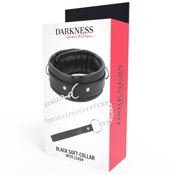 DARKNESS - COLLIER EN CUIR SOUPLE AVEC CHAÎNE - – Image 5