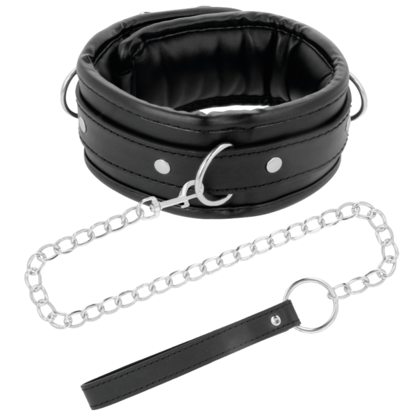 DARKNESS - COLLIER EN CUIR SOUPLE AVEC CHAÎNE - – Image 2