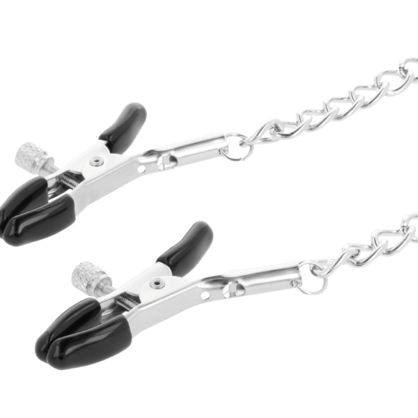 DARKNESS - COLLIER AVEC PINCES  NIPPLE NOIR - – Image 3