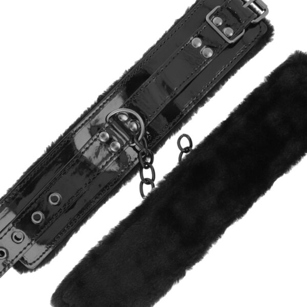 DARKNESS - MENOTTES AJUSTABLES EN CUIR NOIR AVEC CADENAS - – Image 5