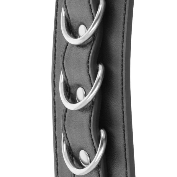 DARKNESS - MENOTTES DE CHEVILLE AJUSTABLES EN CUIR NOIR - – Image 4