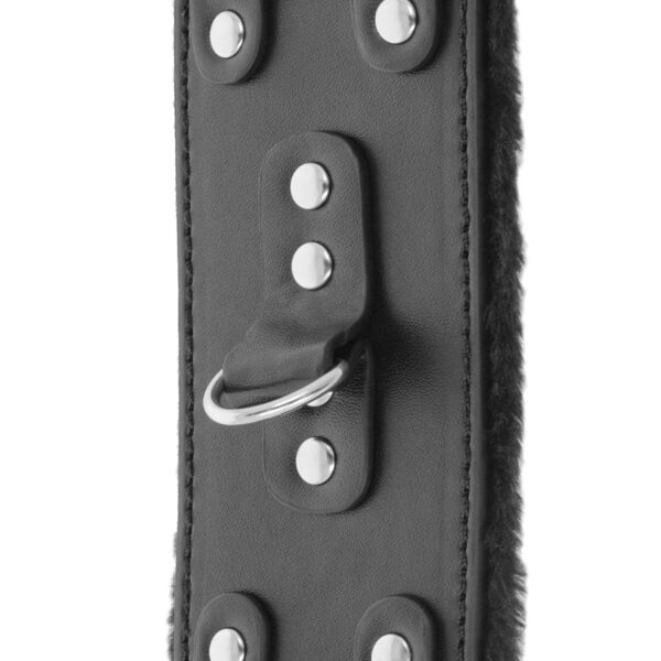 DARKNESS - MENOTTES AJUSTABLES EN CUIR NOIR AVEC DOUBLURE - – Image 3