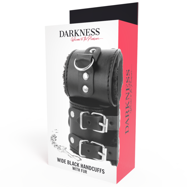 DARKNESS - MENOTTES AJUSTABLES EN CUIR NOIR AVEC DOUBLURE - – Image 6