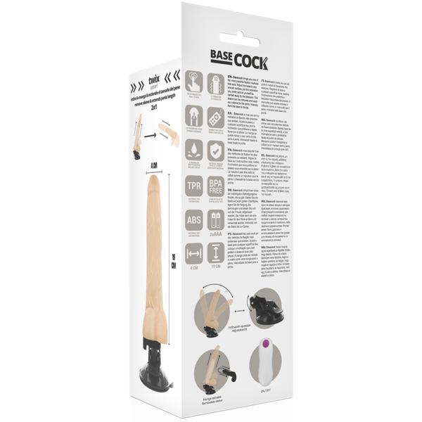 BASECOCK - VIBRATEUR NATUREL RÉALISTE TÉLÉCOMMANDE 19 CM -O- 4 CM - – Image 5