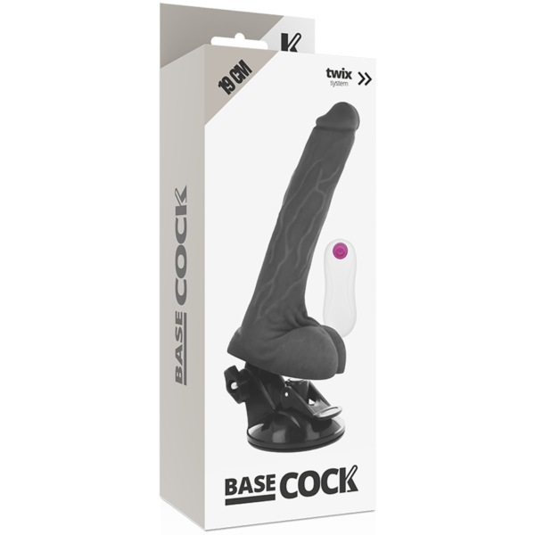 BASECOCK - VIBRATEUR RÉALISTE TÉLÉCOMMANDE NOIR 19 CM -O- 4 CM - – Image 5