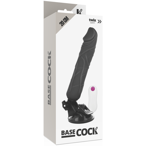 BASECOCK - VIBRATEUR RÉALISTE TÉLÉCOMMANDE NOIR 20 CM -O- 4 CM - – Image 5