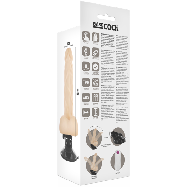 BASECOCK - VIBRATEUR ARTICULABLE TÉLÉCOMMANDE NATUREL 21 CM -O- 5 CM - – Image 5